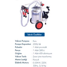 Mini Tek Sağım Süt Sağma Makinası (Tek Güğüm - Alüminyum)