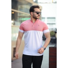 Miron Pembe Gri Haki Ston Parçalı Üçlü Paket  Polo Yaka Kısa Kollu Tişört- 2521