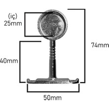 Yuvarlak Ayaklı Flanş Dolap Içi Halka Gardrop Elbise Askı Flanşı Boru Tutucu Aparatı - (4 Adet)