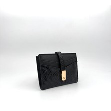 Kadın Kartlık Cüzdan - Fermuarlı, Mıknatıs Tokalı, Çok Bölmeli Deri Görünümlü Şık Cüzdan