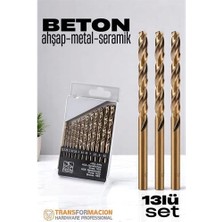 Beton Matkap Ucu Seti- Çelik Beton Metal Ahşap Matkap 13 Lü Set