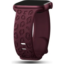 Apple Watch 10 42MM 6 7 8 9 Se Uyumlu 38-40-41MM Leopar Desenli Silikon Spor Kordon