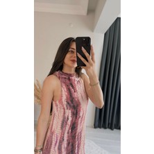 Prisha Kırinkıl Saten Astarlı Elbise Pembe