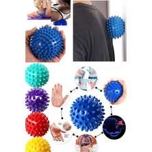 Büyük Boy Dikenli Masaj Topu, Kas Duyu Uyarıcı, Fitness ve Pilates Seti, Mavi