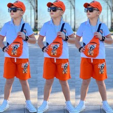 Ayıcık Desenli Polo T-Shirt Çanta Şapka Kombin