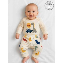 Giza Kids %100 Pamuklu Erkek Bebek Uzun Kollu Ikili Takım Günlük Kullanım için Sevimli Desenli
