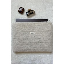 Leoparlı Peluş 14 Inç Laptop Çantası, Peluş Laptop Kılıfı, Peluş Laptop Çantası
