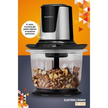 Geniş Hazneli 4 Bıçaklı Paslanmaz Çelik Inox Cam Rondo Doğrayıcı ST7215