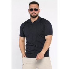 Mishar İtalia Erkek Polo Yaka Kendinden Çizgi Desenli Tişört P-00017365