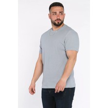 Mishar İtalia Bisiklet Yaka Kendinden Desenli Erkek Tişört P-00017397