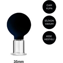 Silikon Vakumlu Yüz ve Boyun Masaj Kupası No:3 Siyah Renk