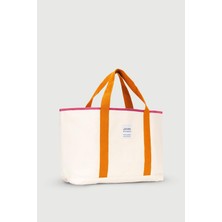 Huge Extra Large Linen Bag Orange Pink