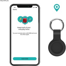 Apple Airtag Uyumlu Siyah Silikon Kılıf