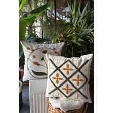 Elart Bohem Kırlent Kılıfı 2 Adet (40X40 Cm) Sarı-Yeşil