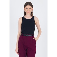 Siyah Halter Yaka Vücuda Oturan Alttan Çıtçıtlı Body 9198M