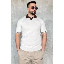 Mishar İtalia Erkek Polo Yaka Kendinden Çizgi Desenli Triko Tişört P-00016750