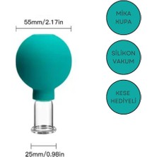Yeşil Silikon Vakumlu Masaj Kupası, Yüz ve Boyun Için No:2