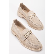 Cher Kadın Bej Günlük Ortopedik Kelebek Detaylı Babet