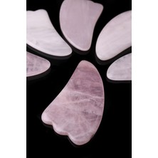 Pembe Kuvars Taşı Yüz Masaj Taşı, Gua Sha, Cilt Canlandırıcı, Doğal Taş, Sağlık Desteği