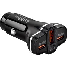 Ally PD62 2xtype-C + USB 78W Araç Çakmaklık Hızlı Şarj Aleti Araç Şarjı-(57 - NTR4231-8319