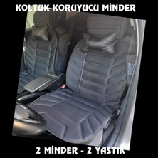 Nissan Qashqai 2012 Için Koltuk ve Kılıf Koruyuvu Süngerli Minder 2li  Yastıklı Siyah