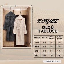 Mira Antrasit Bej Kapüşonlu Çift Bornoz