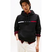 Erkek Th Chest Logo Drawstring Sweatshirt - Siyah