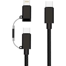 Ally  2in1 USB Type C 60W Hızlı Şarj Pd Kablosu+Iphone Başlık USB KABLO-(5775) - NTR8834-7395