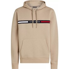 Erkek Th Chest Logo Drawstring Sweatshirt - Bej