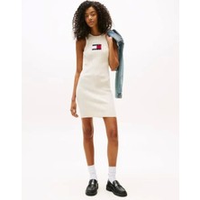 Tommy Jeans Tjw Flag Sweater Mını Dress Ext Kadın Beyaz Elbise DW0DW20877YBL