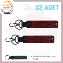 Hız Aşıkları Için Isim Plaka ve A Rh (+) Kan Grubu Kişisel, Acil Durum Deri X2 Anahtarlık, Bordo-Ysl