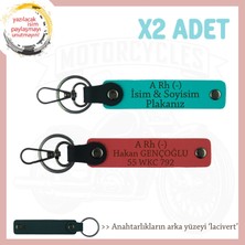 Asfaltın Tozunu Attıranlara X2 Anahtarlık Isim Plaka, A- Kan Grubu Yazılı, Nar Çiçeği-K Turkuaz-Laci