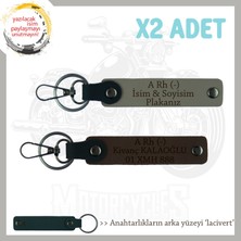 Yol Tutkunlarına, Isim Plaka ve A Rh (-) Kan Grubu Kişiselleşmiş X2 Anahtarlık, Kül Gri-K Kahve-Laci