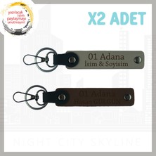 Kül Gri-Kahve, Kişisel Dokunuşlu 01 Adana, Hediye Için Ideal, Şehire Özel Hazırlanan 2'li Anahtarlık