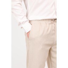 Erkek Regular Fit Normal Kesim Chino Jogger Lastikli Düz Paça Pantolon