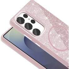 Samsung Galaxy S25 Ultra Telefon Kılıfı Simli Parlak Işıltılı Magsafe Destekli Kılıf