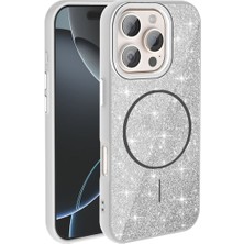 Iphone 15 Plus Telefon Kılıfı Simli Parlak Işıltılı Magsafe Destekli Kılıf