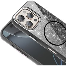 Iphone 14 Telefon Kılıfı Simli Parlak Işıltılı Magsafe Destekli Kılıf