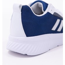 Dijital Baskılı Unisex Mavi Gri Beyaz Triko Görünümlü Poly Taban Günlük Spor Ayakkabı