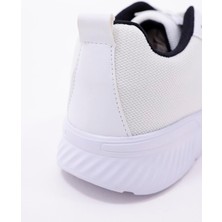 Dijital Baskılı Unisex Beyaz Gri Siyah Triko Görünümlü Poly Taban Günlük Spor Ayakkabı
