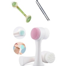 Cilt Temizleme Fırçası, Nokta ve Akne Temizleyici, Yüz Masaj Taşı Seti