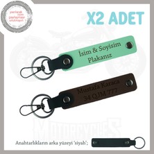 Motor Anahtarlarına Şıklık Katar – Deri ve Kişiselleştirilebilir 2’li Set, Yeşil-K Kahve-Syh