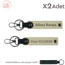 Kankaya Yılbaşı Sürprizi, Isimli 2’li Anahtarlık Takımı, Sütlü Kahve-Siyah