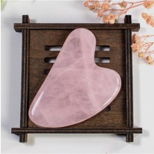 Pembe Kuvars Gua Sha Masaj Aleti, Yüz ve Vücut Bakımı Için Doğal Taş