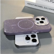Iphone 16 Pro Telefon Kılıfı Simli Parlak Işıltılı Magsafe Destekli Kılıf