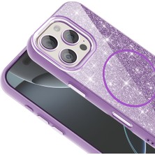 Iphone 16 Pro Telefon Kılıfı Simli Parlak Işıltılı Magsafe Destekli Kılıf