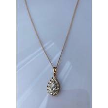 Damla Zirkon Taşlı Xuping Rose Kolye