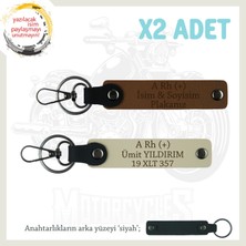 Miawiki Yolların Sürücülerine, Isim Plaka ve A Rh + Kan Grubu Yazılı X2 Anahtarlık Seti, Kahve-S Kahve-Syh