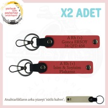 Miawiki Motor Severlere Özel Isim Plaka, A Rh (+) Kan Grubu Yazılı Deri X2 Hediye Anahtarlık, Nar Çiçeği-Sk