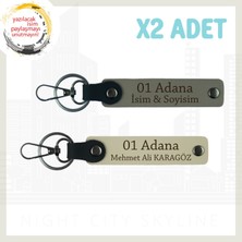 Miawiki Kül Gri-S Kahve, Kişisel Dokunuş 01 Adana Sevdiklerinize Hediyelik Bir Tasarım, 2'li Anahtarlık Seti